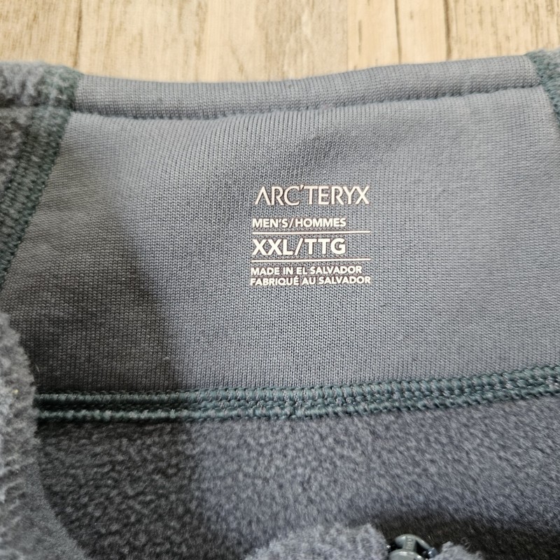 Arc'teryx Men's Slate Blue Rho Ar Zip Neck Quarter-Zip Fleece Pullover XXL gallery