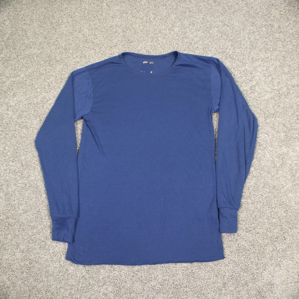 Duofold Base Layer Thermal Shirt Adult Small Blue Crew Neck Baselayer USA Made