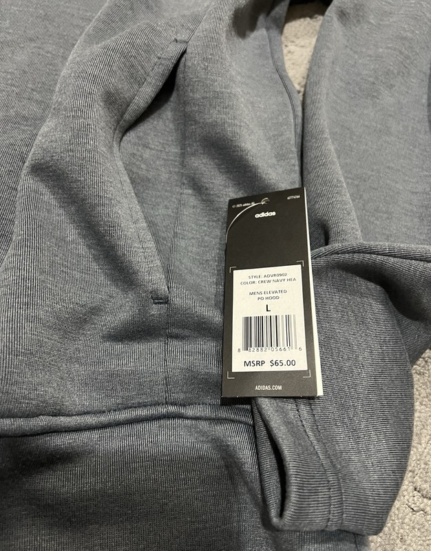 Adidas Elevated Pullover Hoodie Crew Navy ADVR0902 Men’s Size Large gallery