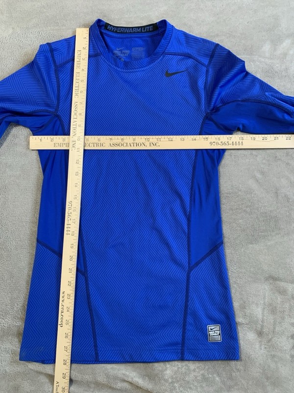 Nike Pro Combat Hyperwarm Lite Mens Small Fitted Blue Crew Neck Long Sleeve gallery