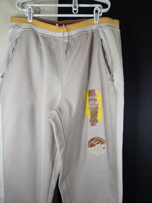 MARITHE FRANCOIS GIRBAUD SWEATPANT Mens Sz 2X VINTAGE THROW BACK CREAM COLOR gallery