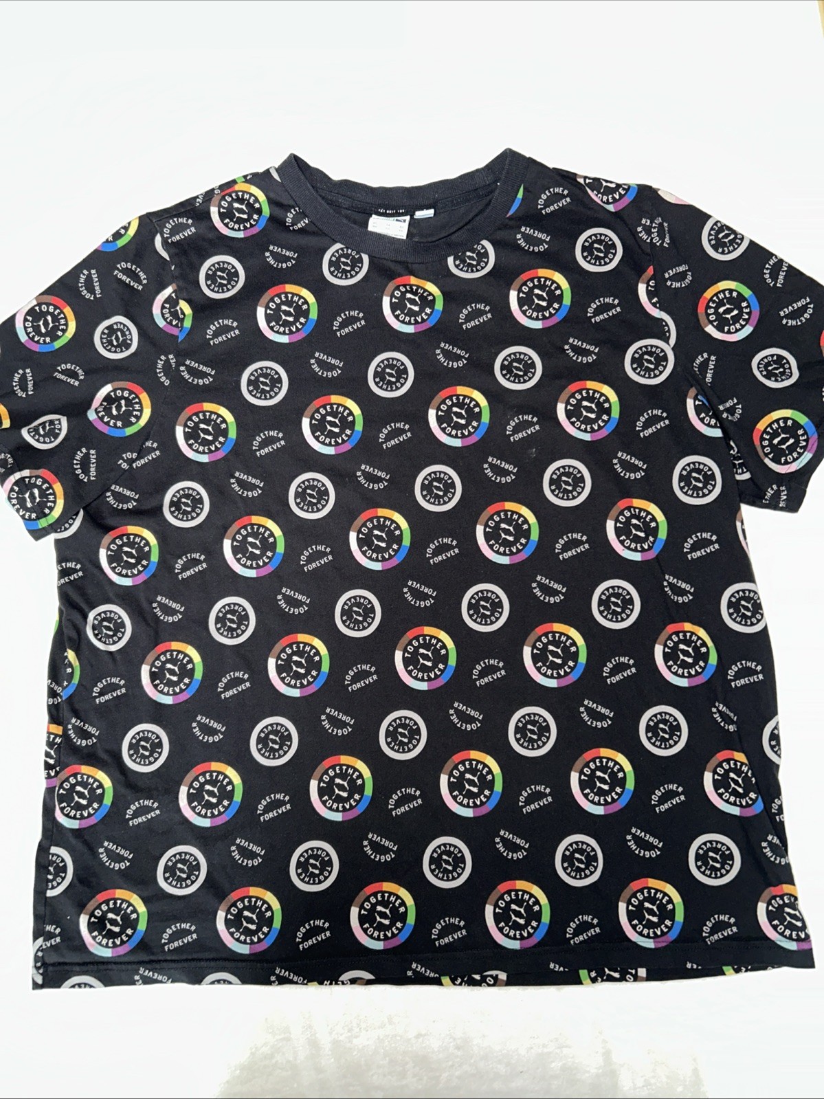 Puma PRIDE AOP TEE All Over Print Graphic T Shirt 100% Cotton Top Men siz XXL St gallery