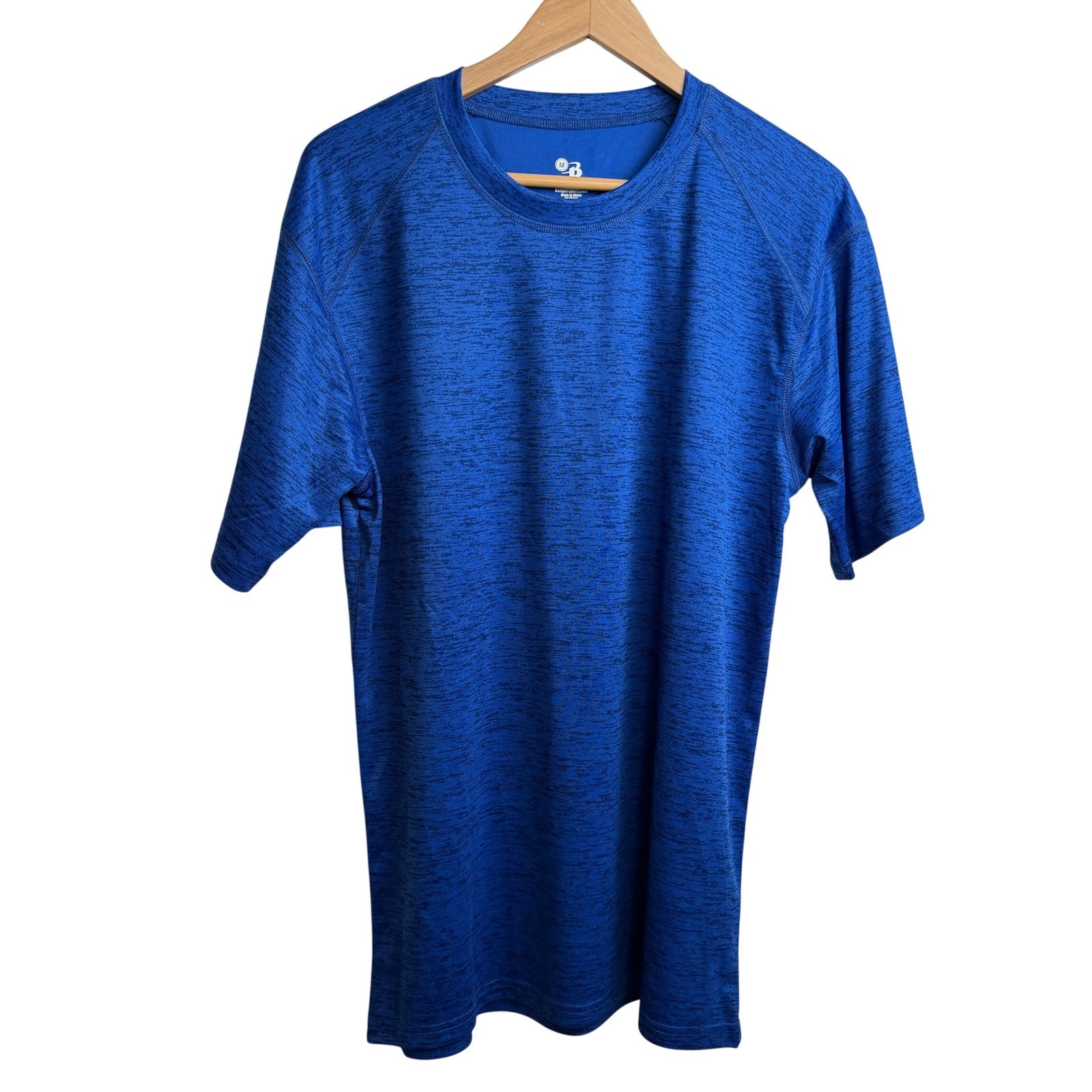 Badger Sport Mens Heathered Performance T-Shirt M Blue Activewear Sporty Runnng gallery