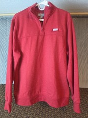 Ocean Coast 1/4 Zip Shirt Mens Medium Red Pullover Sweater Microfiber Soft