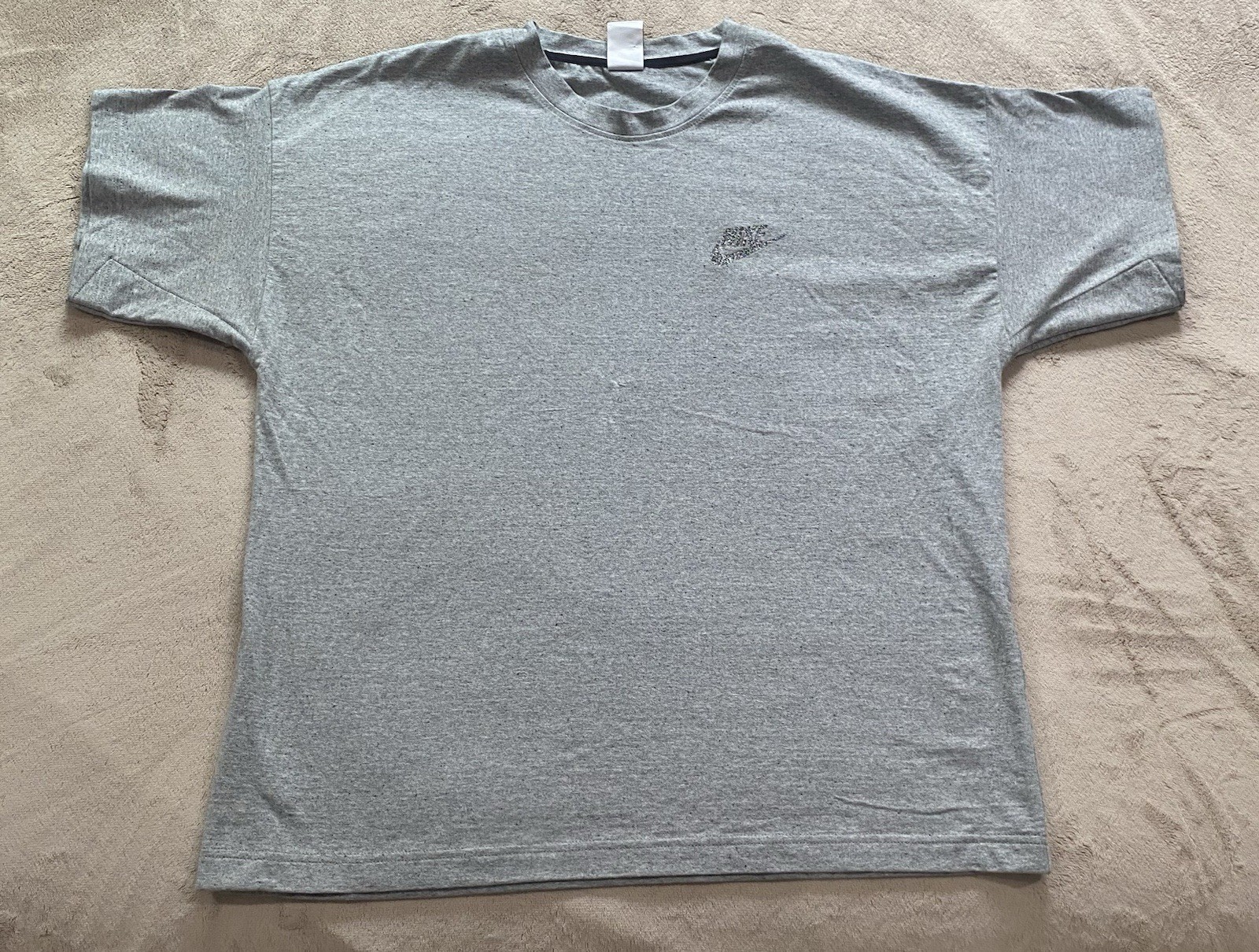 Nike Move To Zero Gray T-Shirt XL Sustainable Glitter Speckled Swoosh Logo gallery