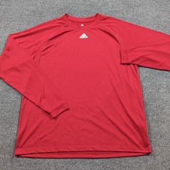 Adidas Shirt Mens Large Red Long Sleeve Performance Climalite