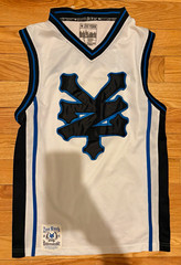 Zoo York Unbreakable Men’s Mesh V-Neck Jersey Tank S White/Black/Blue