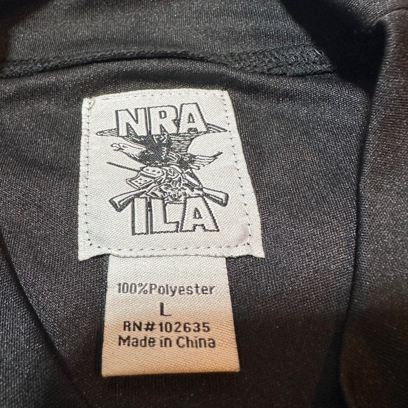 NRA ILA Shirt Mens Large Black Camo Trim Pullover Raglan Long Sleeve Outdoors gallery