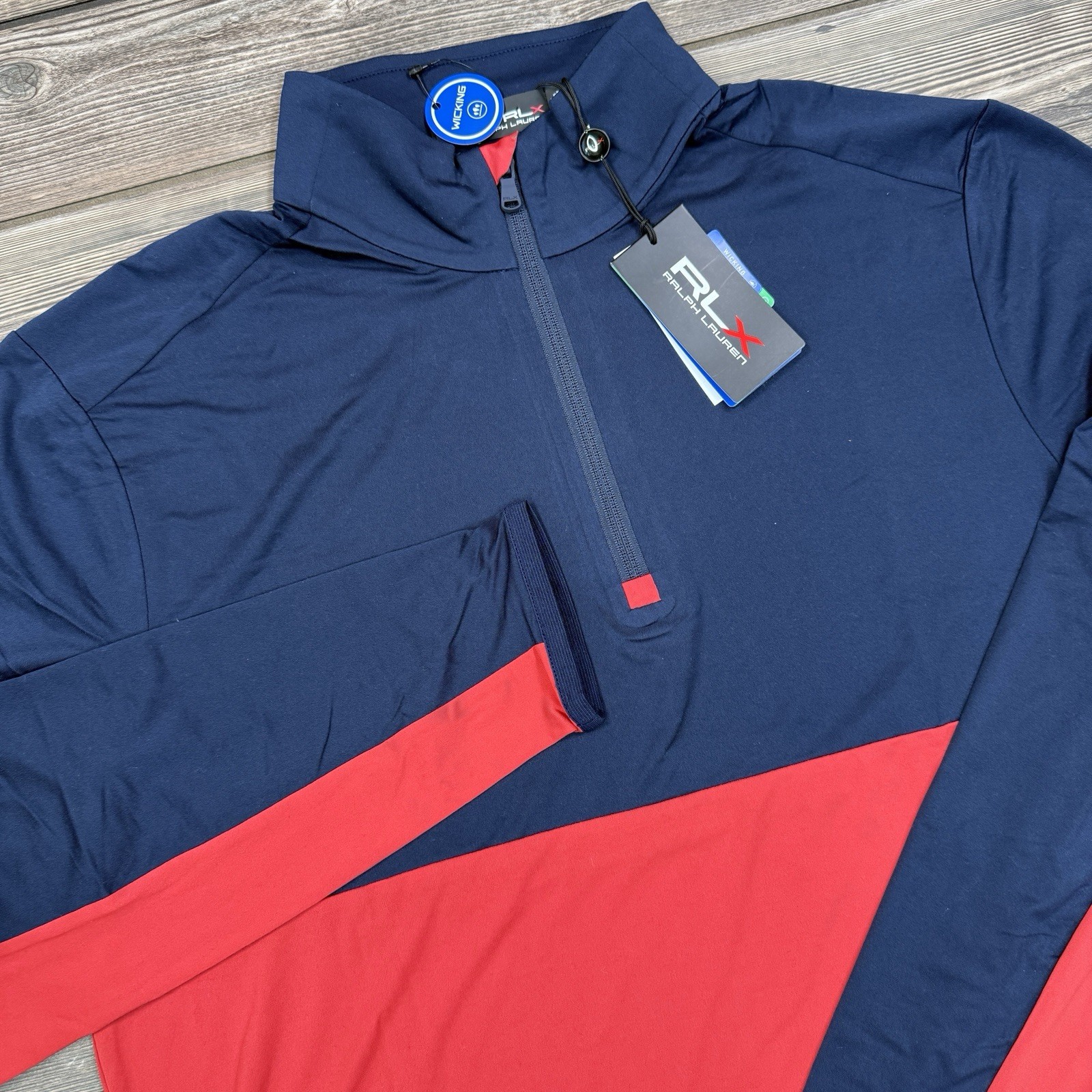 RLX Ralph Lauren Men’s Performance Half-Zip Pullover Navy Red Size XL NWT gallery