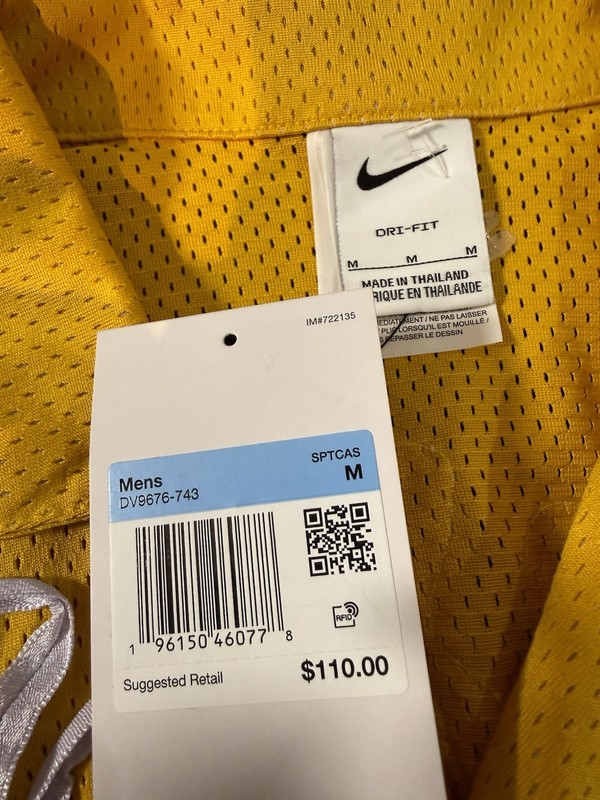 NWT Nike Project Uphoria Button Up Mesh Short Sleeve Shirt Yellow Men’s Medium gallery