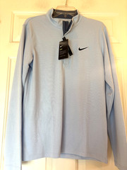 Nike Golf Quarter Zip Shirt Dri Fit Light Blue Long Sleeve Size Mens S NWT $75