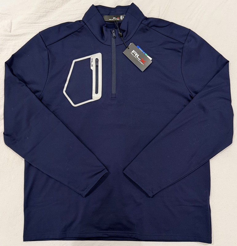 Polo Ralph Lauren RLX Golf 1/2-Zip Pullover Mens XL NWT MSRP $148 Navy Blue 3M gallery