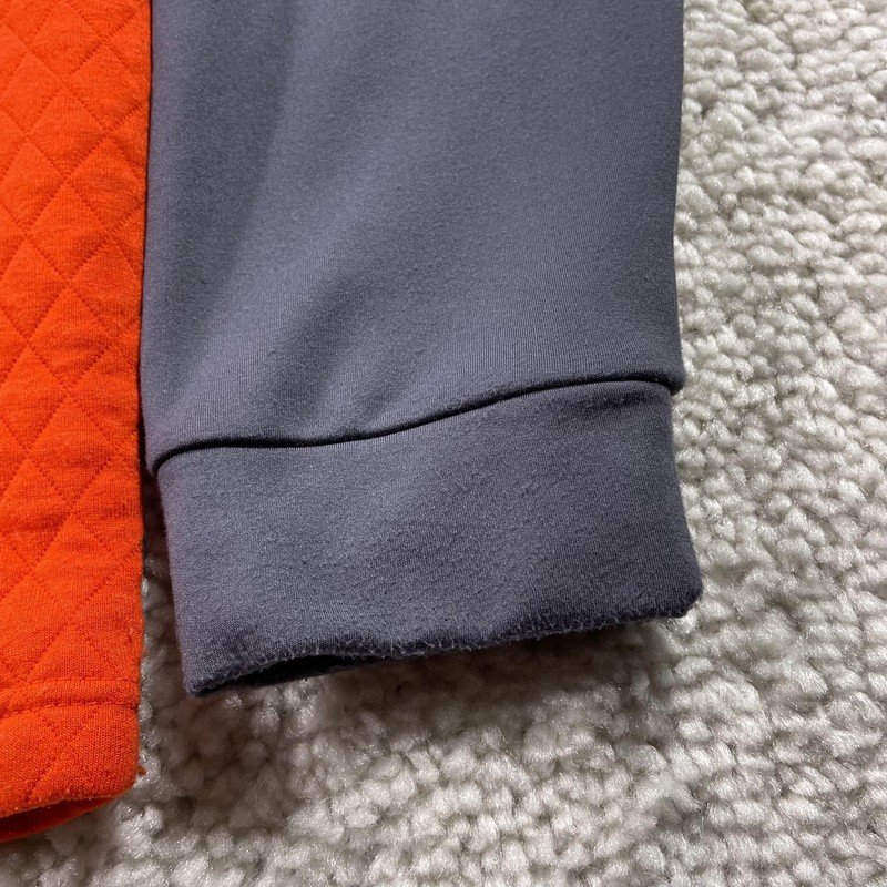 Druids Pullover Mens Large Orange Quilted 1/4 Zip Golf Stretch Raglan Mock Neck gallery