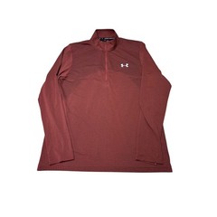 Under Armour HeatGear Mens Large 1/4 Zip Pullover Maroon Fitted Training Top