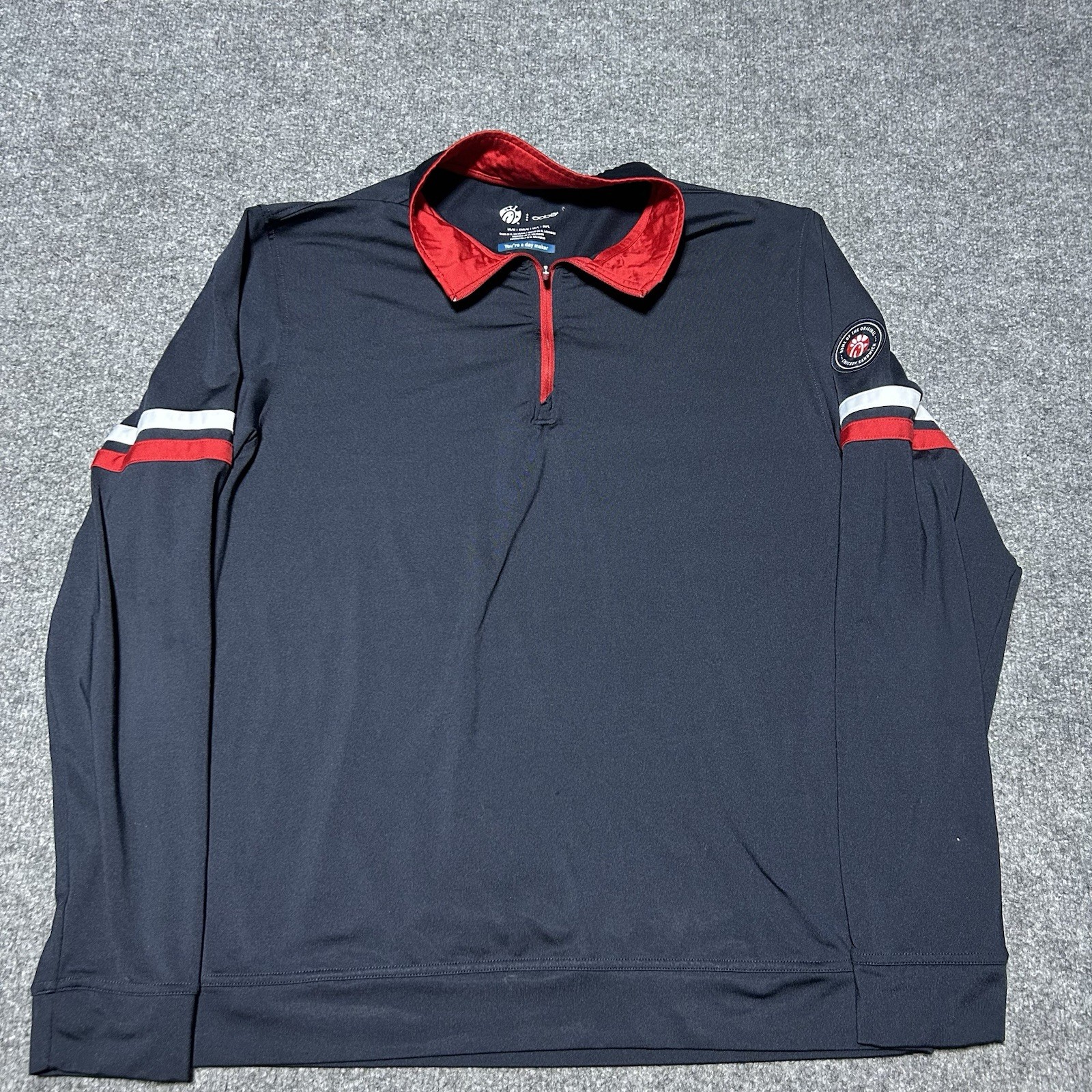 Oobe Pullover Shirt Mens Small Blue Chick-fil-A 1/4 Zip Long Sleeve Uniform gallery