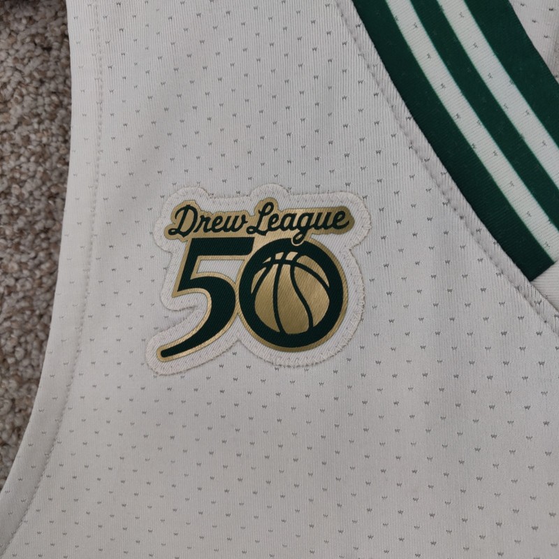 Adidas Drew League Jersey Mens Large White Gold South Central LA Rare 2023 50th gallery