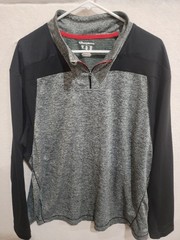 Champion Elite Mens XL Performance 1/4 Zip Pullover Double Dry Gray Black Active