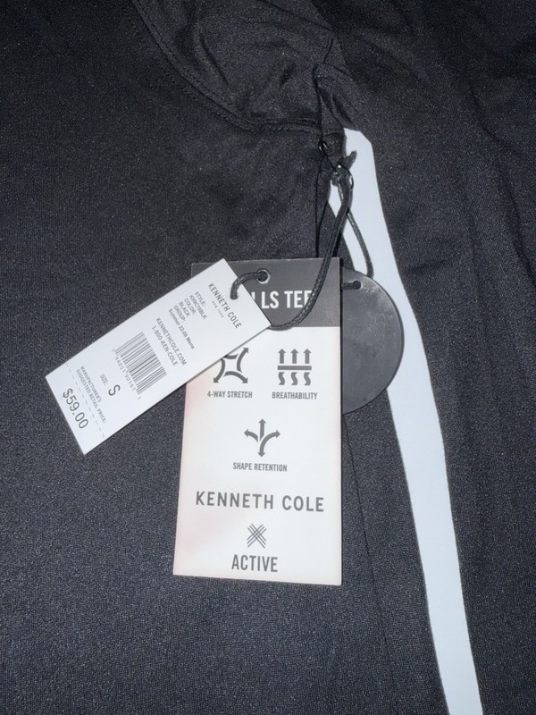 Kenneth Cole Active Men's Performance Long Sleeve Shirt Small Black NWT gallery