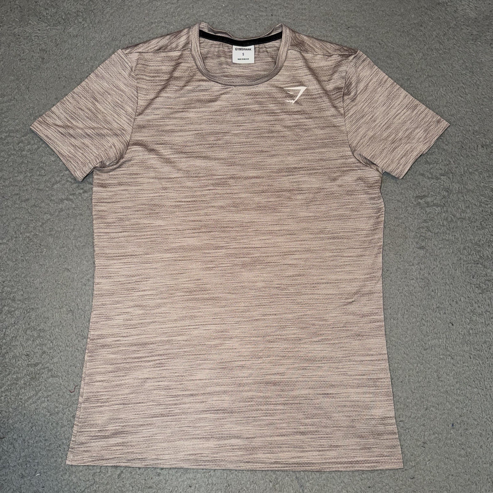 Gymshark Arrival Marl Shirt Stretch Performance Workout Tee Men’s Small Mauve gallery