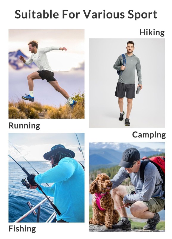 Men's Sun Protection Hoodie Shirt UPF 50+ Long Sleeve UV SPF T-Shirts Rash Gu... gallery