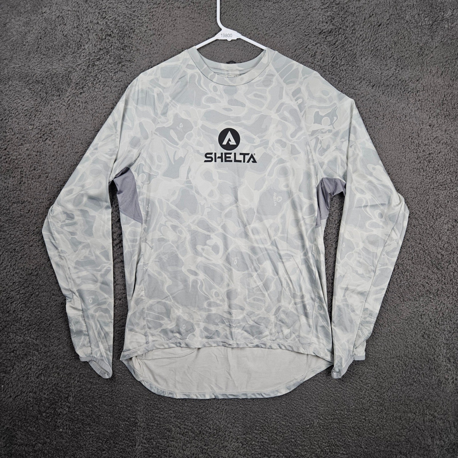 Shelta Mens UPF 50+ Sun Shirt Small Water Camo Long Sleeve Performance Fishing gallery