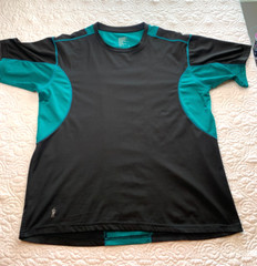 Men’s Jockey SS Black & Teal Activewear Performance T-Shirt Large