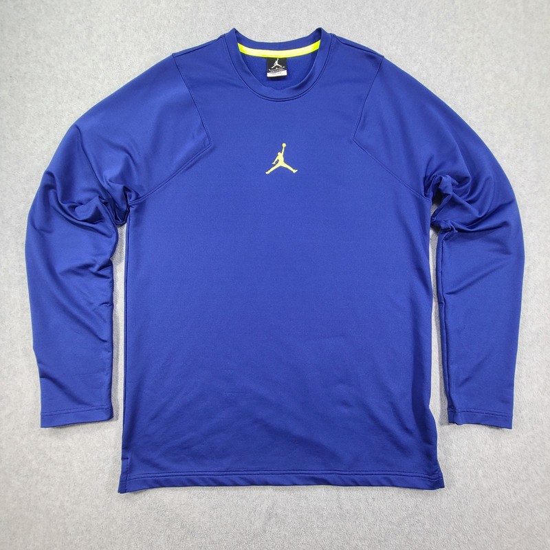 Nike Jordan Jumpman Flight Performance Basketball Shirt Men Large LS Royal Blue gallery