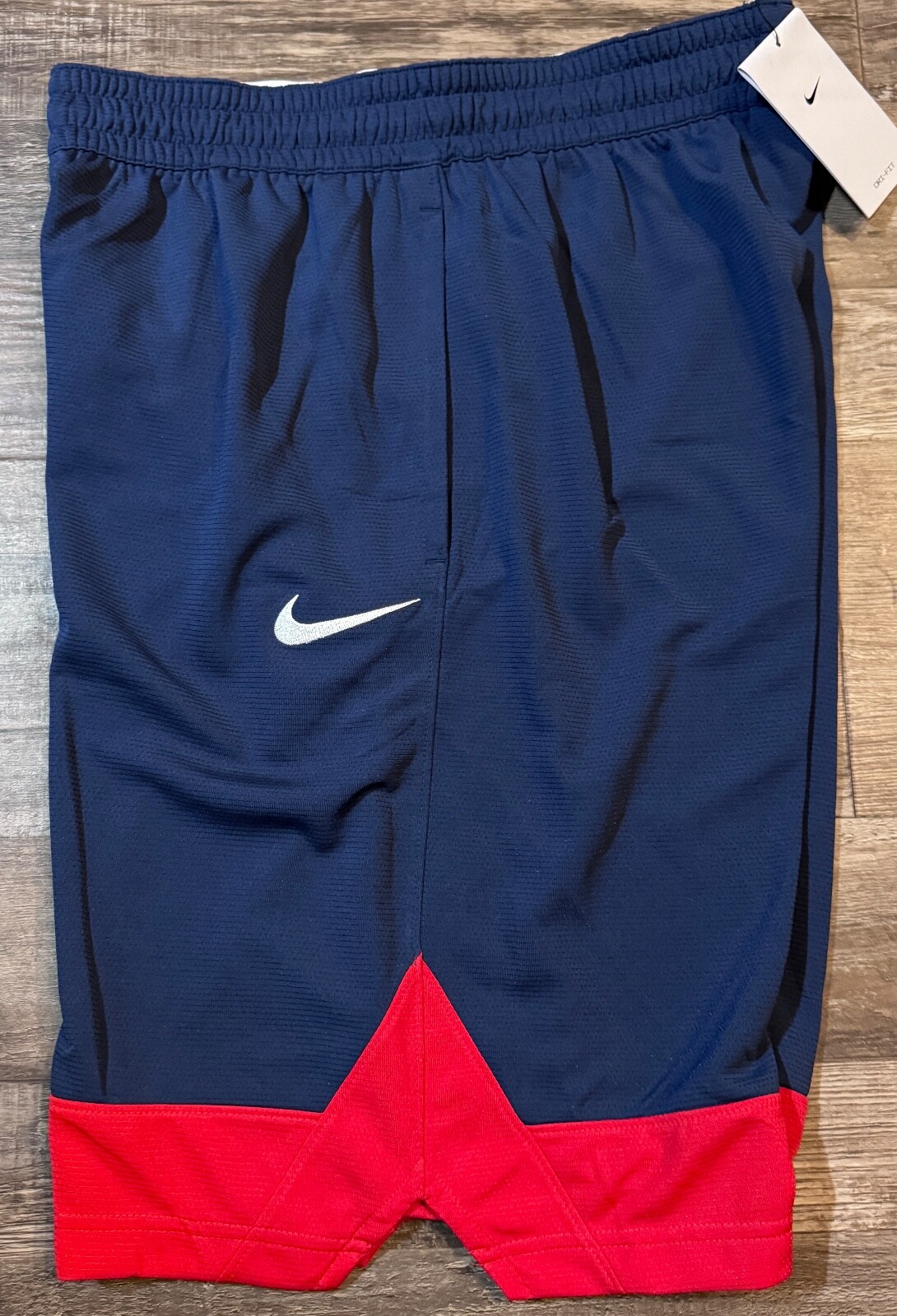 NWT Mens Nike M Navy Blue/Red/White Dri-Fit Basketball Loose Fit Shorts Medium gallery