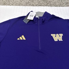 2 Washington Huskies Large Long Sleeve 1/4 Zip Pullovers Purple Gray Game Mode