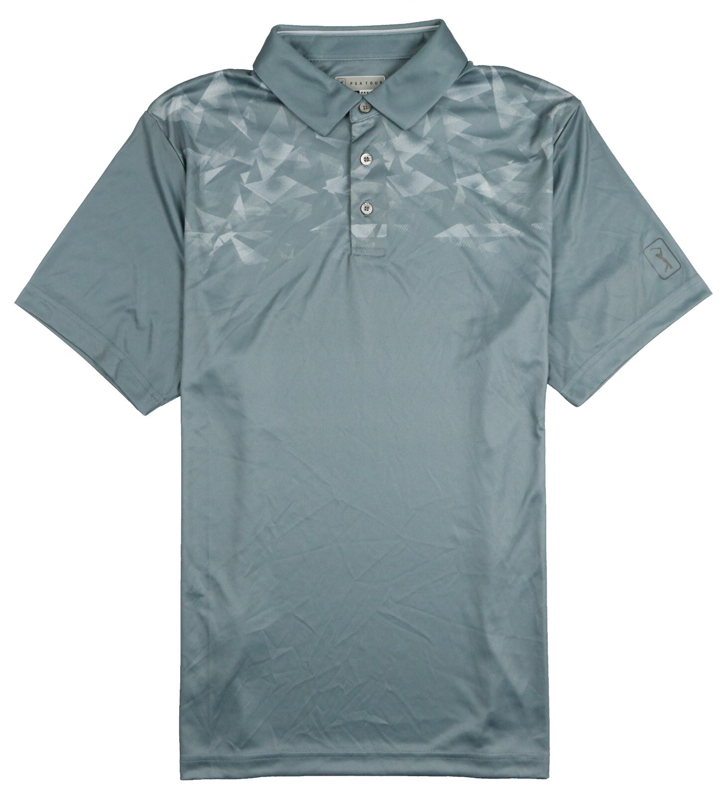 PGA TOUR Geo Print Polo Golf Shirt sz M Medium Gray gallery