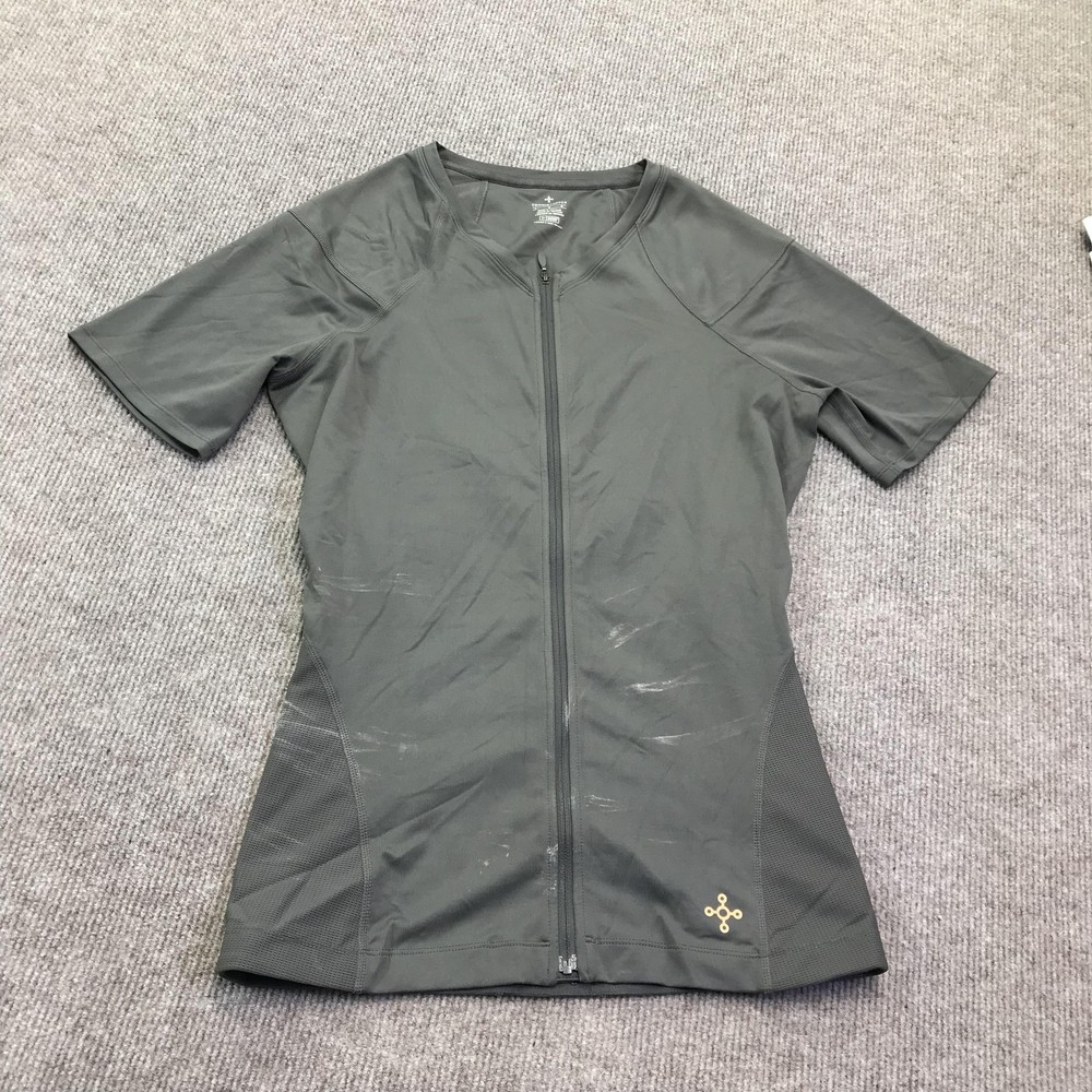 Tommie Copper Compression Shirt Mens Large Zip Lower Back Support Short Sleeve