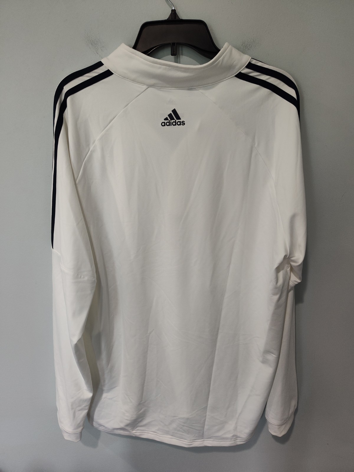 Adidas Golf 1/4 Zip Pullover Men’s Large White Black 3 Stripe Stretch Athletic gallery