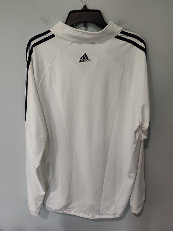 Adidas Golf 1/4 Zip Pullover Men’s Large White Black 3 Stripe Stretch Athletic gallery