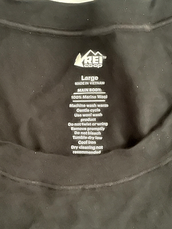 REI Co-op MERINO WOOL T-Shirt Men’s L Hike SHORT SLEEVE BLACK Ski Mid Layer EUC gallery
