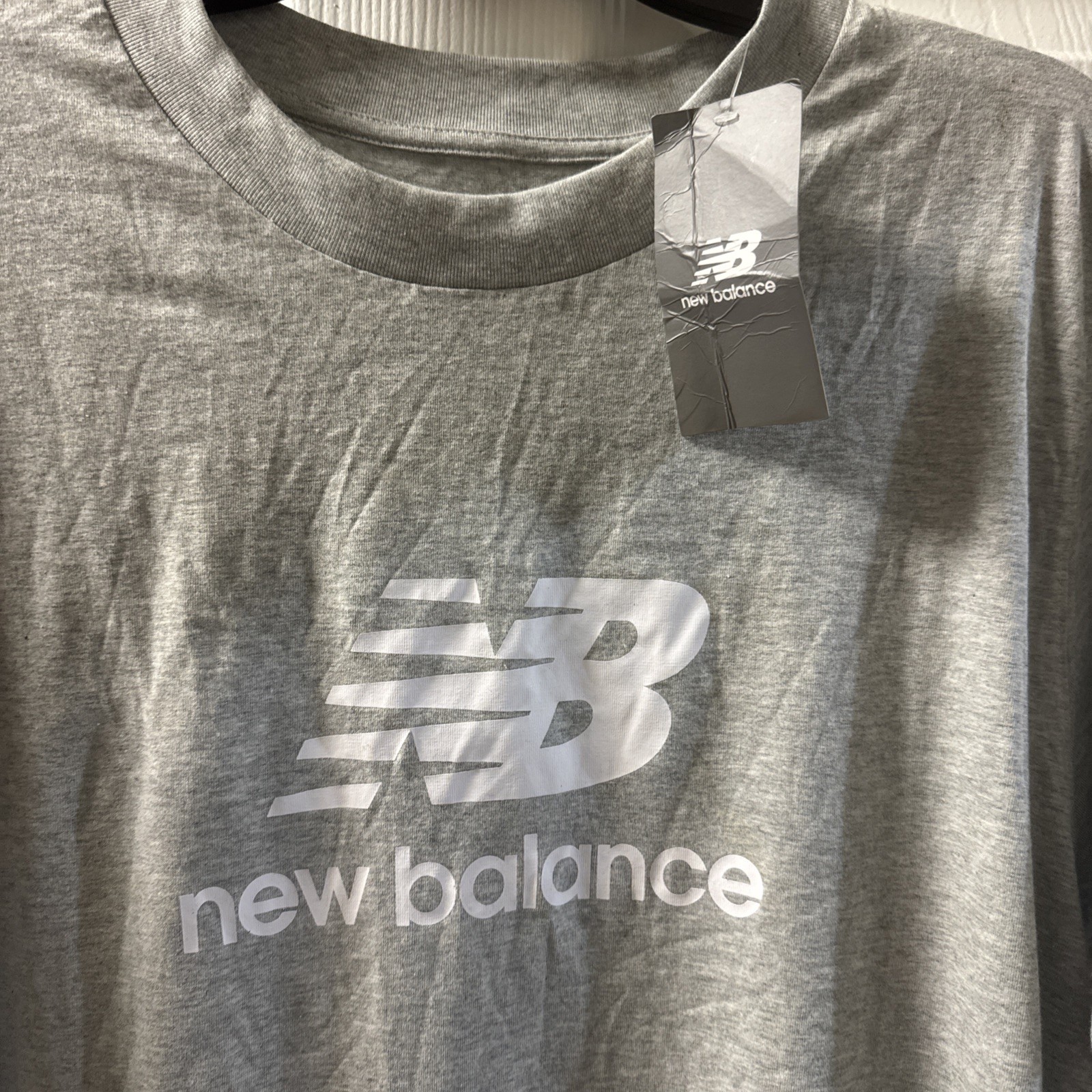 New Balance Men's Gray Color Logo Classi Sports Running Cotton T-Shirt, M,Xl,XS gallery