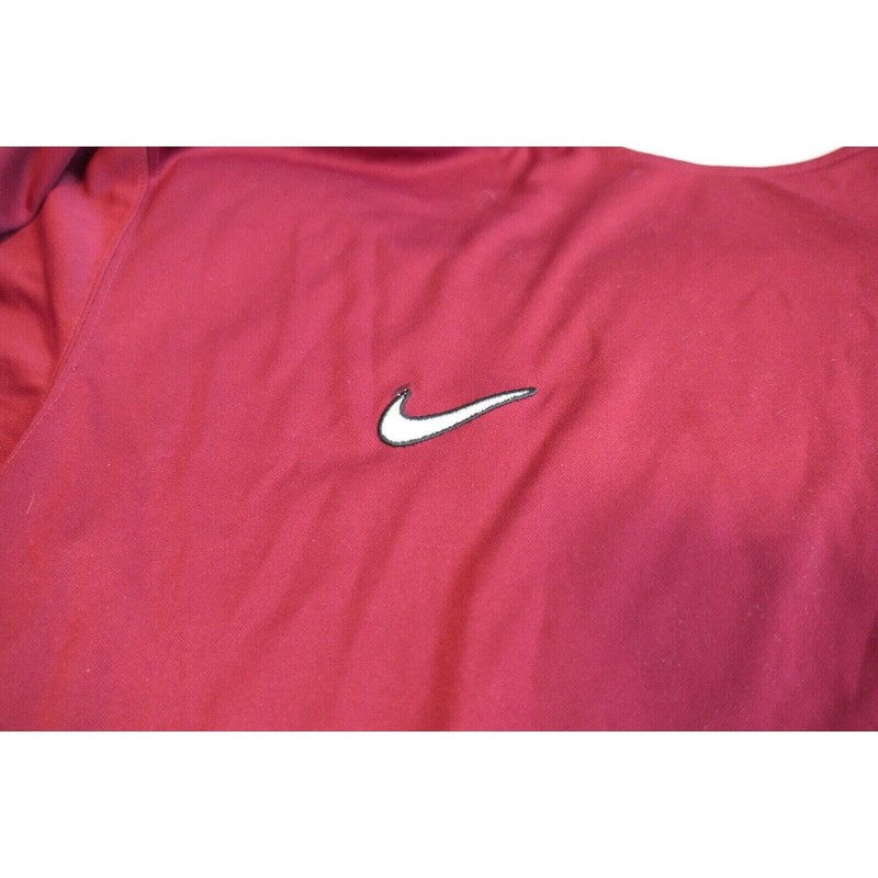 NWOT Rare Vintage 90s NIKE Mens XL Polyester Maroon Long Sleeve Shirt gallery