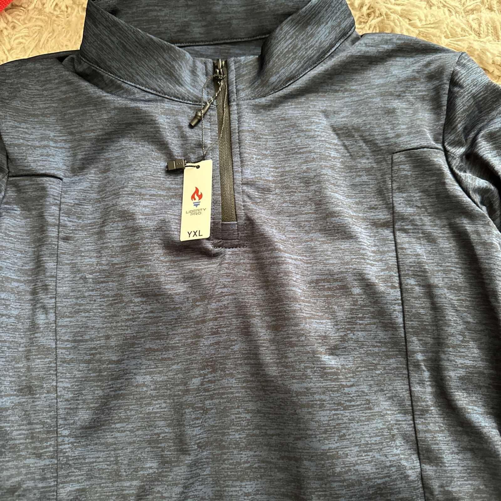 Liberty Pro Performance Shirt Mens Size YXL NWT Heathered Blue Golf Stretch gallery