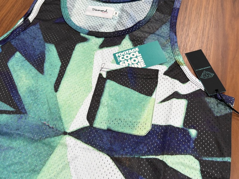 DIAMOND SUPPLY CO DUNK SIMPLICITY MESH POCKET BASKETBALL JERSEY TANK TOP AQUA M gallery