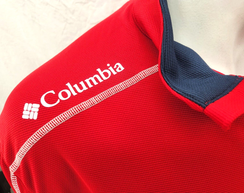 Columbia Omni-Wick Shotgun 2.0 Long Sleeve 1/4 Zip Red white Blue shirt Men's L gallery
