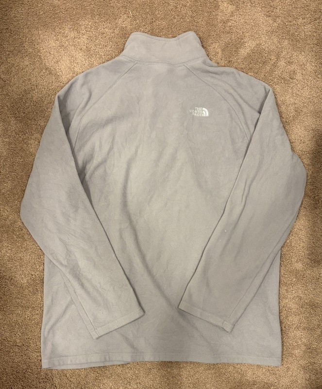 North Face Men’s Glacier Fleece Quarter Zip Shirt Size X-Large Light Gray gallery