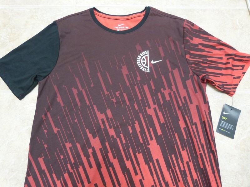 NWT Men's Nike Dry Basketball Gradient Print Drop Tail T-Shirt LARGE 844506-602 gallery