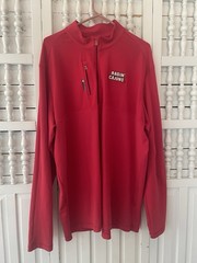 Adidas CLIMALITE men’s 2XL red 1/2 zip Rajun Cajuns golf leisure stretch top B18