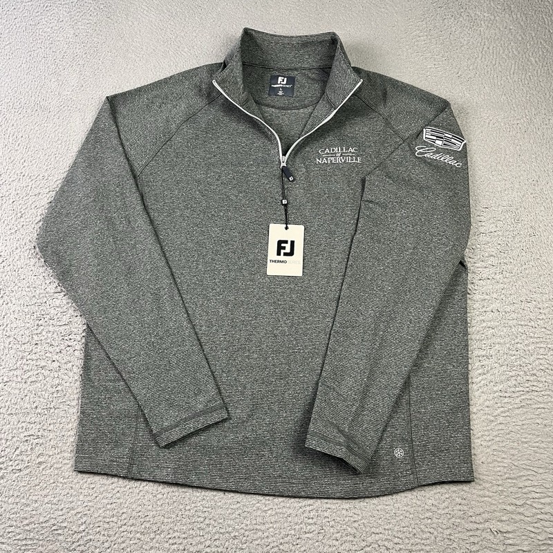 Footjoy Thermo Series 1/4 Zip Mens Large Gray Cadillac Car Logo Golf Activewear gallery