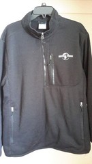 Universal Studios Mens L Black Half Zip Fleece Performance Top Jacket Zip Pocket