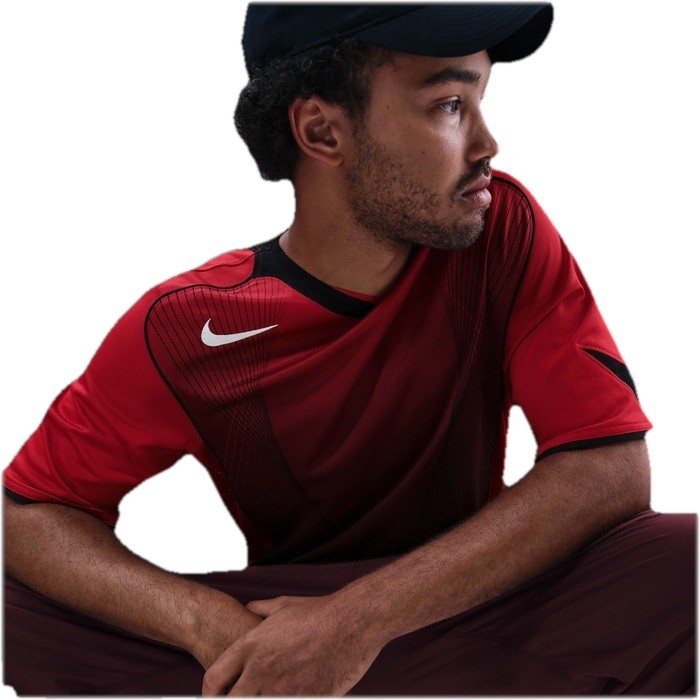 Size M- Nike Total 90 Men's Dri-FIT Short-Sleeve Football Shirt, Gym Red/Black. gallery