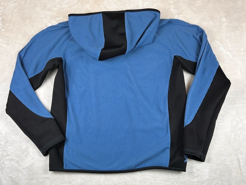 CINCH Jacket Men's Sz L Blue Black Pullover Long Sleeved Hooded Waffle Knit gallery