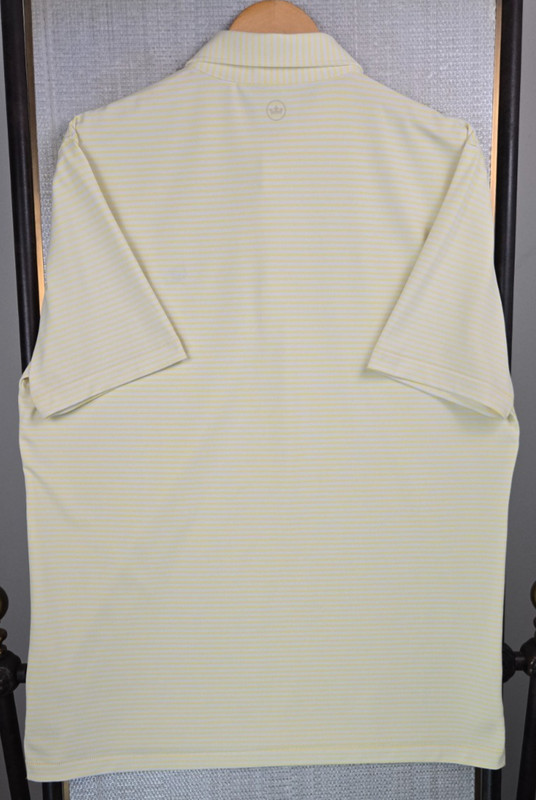 PETER MILLAR Size Large Crown Crafted Polo Shirt Performance Yellow White Golf gallery