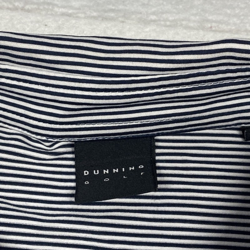 Dunning Golf Polo Shirt Mens 2XL XXL Blue Striped Short Sleeve gallery