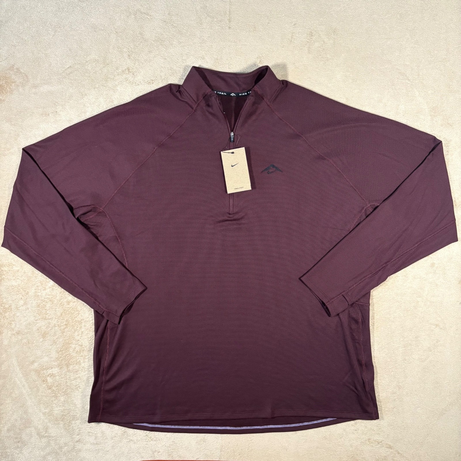 Nike Trail Running Top Men's XXL Maroon Dri-FIT 1/2-Zip -FV9994-652 gallery