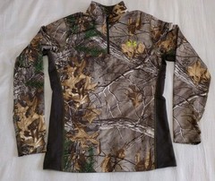 Under Armour Scent Control 1/4 Zip Realtree L/S Shirt Cold Gear Camo Men’s XL